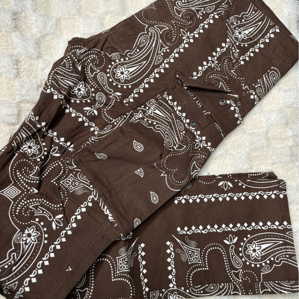 Fashion Nova Brown Paisley Men Jeans